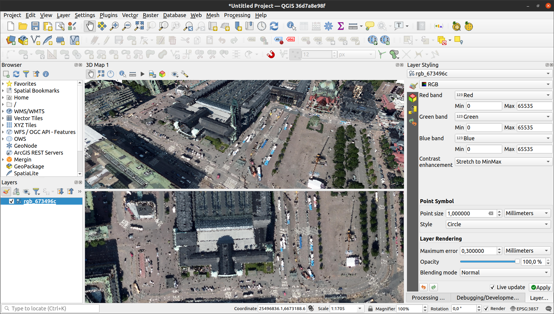 Point clouds in QGIS