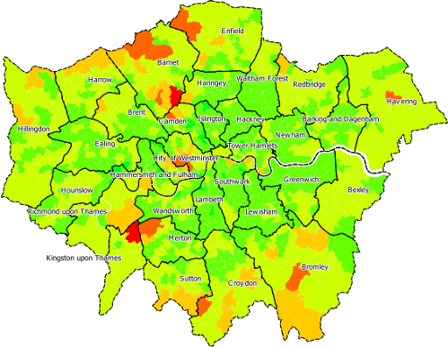 London boroughs with labels