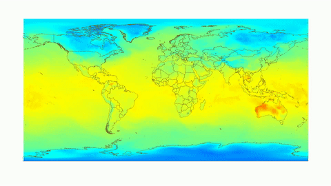 Visualising global temperature datasets (GRIB fromat) in Crayfish