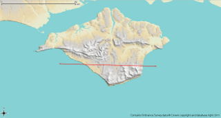 Digital terrain model of the Isle of Wight with relief shading